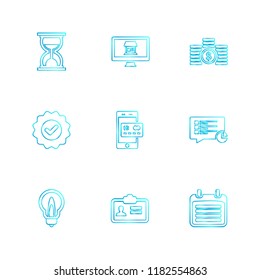 Set of 9 icons, for web, internet, mobile apps, interface design: business, finance, shopping, communication, fitness, computer, media, transportation, travel, easter, christmas, summer, device