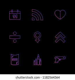 Set of 9 icons, for web, internet, mobile apps, interface design: business, finance, shopping, communication, fitness, computer, media, transportation, travel, easter, christmas, summer, device