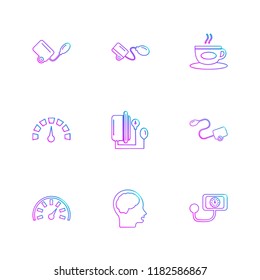 Set of 9 icons, for web, internet, mobile apps, interface design: business, finance, shopping, communication, fitness, computer, media, transportation, travel, easter, christmas, summer, device