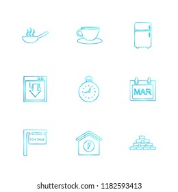 Set of 9 icons, for web, internet, mobile apps, interface design: business, finance, shopping, communication, fitness, computer, media, transportation, travel, easter, christmas, summer, device
