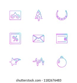 Set of 9 icons, for web, internet, mobile apps, interface design: business, finance, shopping, communication, fitness, computer, media, transportation, travel, easter, christmas, summer, device