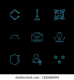 Set of 9 icons, for web, internet, mobile apps, interface design: business, finance, shopping, communication, fitness, computer, media, transportation, travel, easter, christmas, summer, device