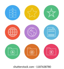Set of 9 icons, for web, internet, mobile apps, interface design: business, finance, shopping, communication, fitness, computer, media, transportation, travel, easter, christmas, summer, device