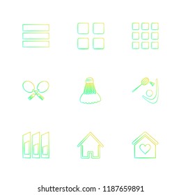 Set of 9 icons, for web, internet, mobile apps, interface design: business, finance, shopping, communication, fitness, computer, media, transportation, travel, easter, christmas, summer, device