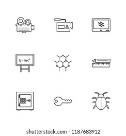 Set of 9 icons, for web, internet, mobile apps, interface design: business, finance, shopping, communication, fitness, computer, media, transportation, travel, easter, christmas, summer, device