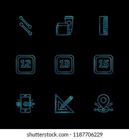 Set of 9 icons, for web, internet, mobile apps, interface design: business, finance, shopping, communication, fitness, computer, media, transportation, travel, easter, christmas, summer, device