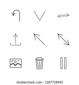 Set of 9 icons, for web, internet, mobile apps, interface design: business, finance, shopping, communication, fitness, computer, media, transportation, travel, easter, christmas, summer, device