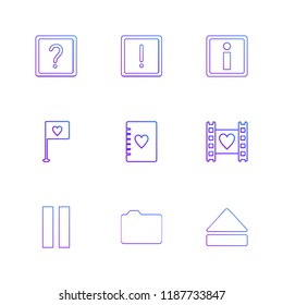 Set of 9 icons, for web, internet, mobile apps, interface design: business, finance, shopping, communication, fitness, computer, media, transportation, travel, easter, christmas, summer, device