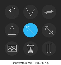 Set of 9 icons, for web, internet, mobile apps, interface design: business, finance, shopping, communication, fitness, computer, media, transportation, travel, easter, christmas, summer, device