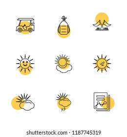 Set of 9 icons, for web, internet, mobile apps, interface design: business, finance, shopping, communication, fitness, computer, media, transportation, travel, easter, christmas, summer, device