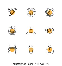 Set of 9 icons, for web, internet, mobile apps, interface design: business, finance, shopping, communication, fitness, computer, media, transportation, travel, easter, christmas, summer, device