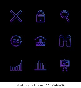 Set of 9 icons, for web, internet, mobile apps, interface design: business, finance, shopping, communication, fitness, computer, media, transportation, travel, easter, christmas, summer, device