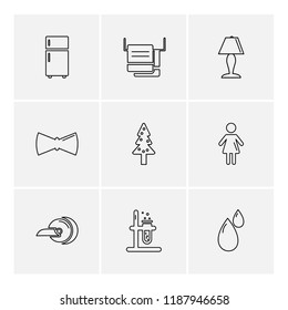 Set of 9 icons, for web, internet, mobile apps, interface design: business, finance, shopping, communication, fitness, computer, media, transportation, travel, easter, christmas, summer, device