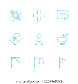 Set of 9 icons, for web, internet, mobile apps, interface design: business, finance, shopping, communication, fitness, computer, media, transportation, travel, easter, christmas, summer, device