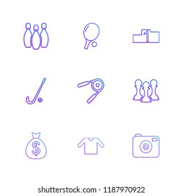 Set of 9 icons, for web, internet, mobile apps, interface design: business, finance, shopping, communication, fitness, computer, media, transportation, travel, easter, christmas, summer, device
