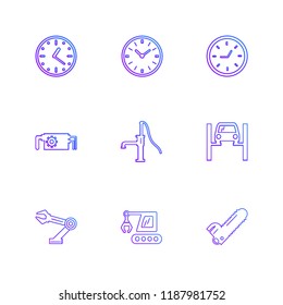 Set of 9 icons, for web, internet, mobile apps, interface design: business, finance, shopping, communication, fitness, computer, media, transportation, travel, easter, christmas, summer, device