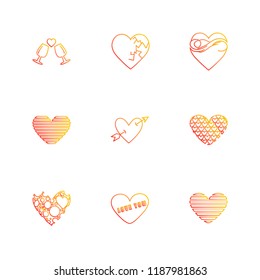 Set of 9 icons, for web, internet, mobile apps, interface design: business, finance, shopping, communication, fitness, computer, media, transportation, travel, easter, christmas, summer, device