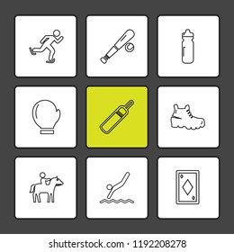Set of 9 icons, for web, internet, mobile apps, interface design: business, finance, shopping, communication, fitness, computer, media, transportation, travel, easter, christmas, summer, device