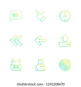 Set of 9 icons, for web, internet, mobile apps, interface design: business, finance, shopping, communication, fitness, computer, media, transportation, travel, easter, christmas, summer, device