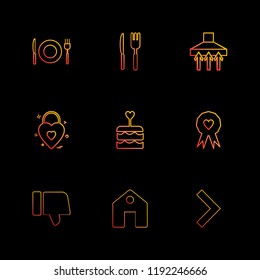 Set of 9 icons, for web, internet, mobile apps, interface design: business, finance, shopping, communication, fitness, computer, media, transportation, travel, easter, christmas, summer, device
