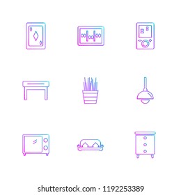Set of 9 icons, for web, internet, mobile apps, interface design: business, finance, shopping, communication, fitness, computer, media, transportation, travel, easter, christmas, summer, device