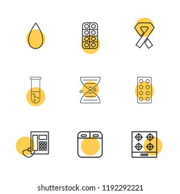 Set of 9 icons, for web, internet, mobile apps, interface design: business, finance, shopping, communication, fitness, computer, media, transportation, travel, easter, christmas, summer, device