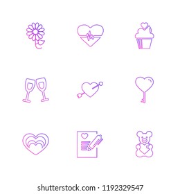 Set of 9 icons, for web, internet, mobile apps, interface design: business, finance, shopping, communication, fitness, computer, media, transportation, travel, easter, christmas, summer, device