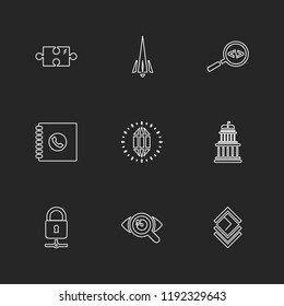 Set of 9 icons, for web, internet, mobile apps, interface design: business, finance, shopping, communication, fitness, computer, media, transportation, travel, easter, christmas, summer, device