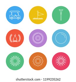 Set of 9 icons, for web, internet, mobile apps, interface design: business, finance, shopping, communication, fitness, computer, media, transportation, travel, easter, christmas, summer, device