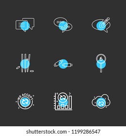 Set of 9 icons, for web, internet, mobile apps, interface design: business, finance, shopping, communication, fitness, computer, media, transportation, travel, easter, christmas, summer, device