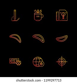 Set of 9 icons, for web, internet, mobile apps, interface design: business, finance, shopping, communication, fitness, computer, media, transportation, travel, easter, christmas, summer, device