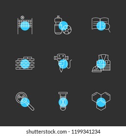 Set of 9 icons, for web, internet, mobile apps, interface design: business, finance, shopping, communication, fitness, computer, media, transportation, travel, easter, christmas, summer, device