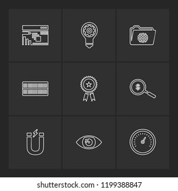 Set of 9 icons, for web, internet, mobile apps, interface design: business, finance, shopping, communication, fitness, computer, media, transportation, travel, easter, christmas, summer, device
