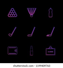 Set of 9 icons, for web, internet, mobile apps, interface design: business, finance, shopping, communication, fitness, computer, media, transportation, travel, easter, christmas, summer, device