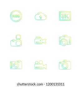 Set of 9 icons, for web, internet, mobile apps, interface design: business, finance, shopping, communication, fitness, computer, media, transportation, travel, easter, christmas, summer, device