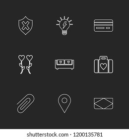 Set of 9 icons, for web, internet, mobile apps, interface design: business, finance, shopping, communication, fitness, computer, media, transportation, travel, easter, christmas, summer, device