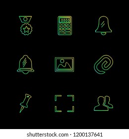 Set of 9 icons, for web, internet, mobile apps, interface design: business, finance, shopping, communication, fitness, computer, media, transportation, travel, easter, christmas, summer, device