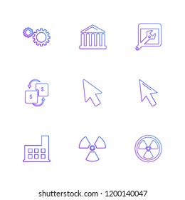 Set of 9 icons, for web, internet, mobile apps, interface design: business, finance, shopping, communication, fitness, computer, media, transportation, travel, easter, christmas, summer, device