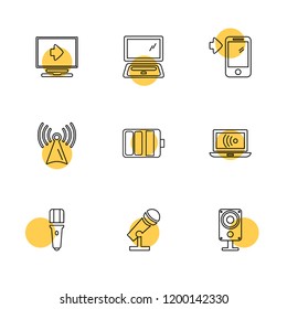 Set of 9 icons, for web, internet, mobile apps, interface design: business, finance, shopping, communication, fitness, computer, media, transportation, travel, easter, christmas, summer, device