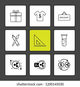 Set of 9 icons, for web, internet, mobile apps, interface design: business, finance, shopping, communication, fitness, computer, media, transportation, travel, easter, christmas, summer, device