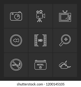 Set of 9 icons, for web, internet, mobile apps, interface design: business, finance, shopping, communication, fitness, computer, media, transportation, travel, easter, christmas, summer, device