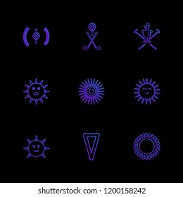 Set of 9 icons, for web, internet, mobile apps, interface design: business, finance, shopping, communication, fitness, computer, media, transportation, travel, easter, christmas, summer, device