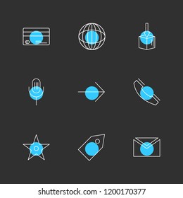 Set of 9 icons, for web, internet, mobile apps, interface design: business, finance, shopping, communication, fitness, computer, media, transportation, travel, easter, christmas, summer, device