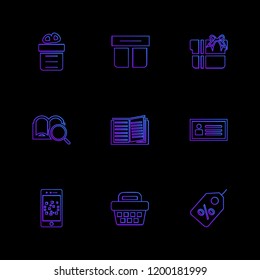 Set of 9 icons, for web, internet, mobile apps, interface design: business, finance, shopping, communication, fitness, computer, media, transportation, travel, easter, christmas, summer, device