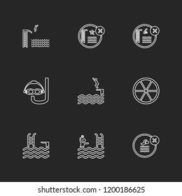 Set of 9 icons, for web, internet, mobile apps, interface design: business, finance, shopping, communication, fitness, computer, media, transportation, travel, easter, christmas, summer, device