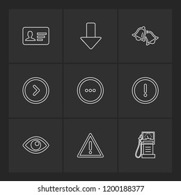 Set of 9 icons, for web, internet, mobile apps, interface design: business, finance, shopping, communication, fitness, computer, media, transportation, travel, easter, christmas, summer, device