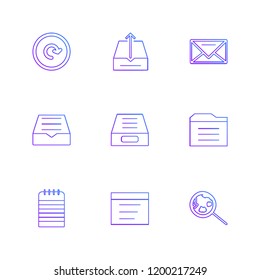 Set of 9 icons, for web, internet, mobile apps, interface design: business, finance, shopping, communication, fitness, computer, media, transportation, travel, easter, christmas, summer, device
