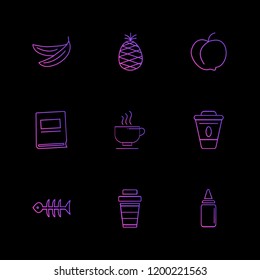 Set of 9 icons, for web, internet, mobile apps, interface design: business, finance, shopping, communication, fitness, computer, media, transportation, travel, easter, christmas, summer, device