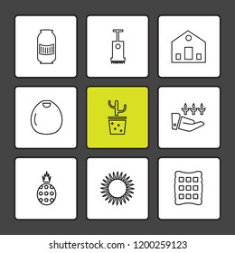 Set of 9 icons, for web, internet, mobile apps, interface design: business, finance, shopping, communication, fitness, computer, media, transportation, travel, easter, christmas, summer, device