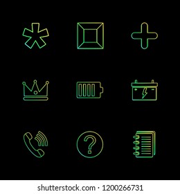 Set of 9 icons, for web, internet, mobile apps, interface design: business, finance, shopping, communication, fitness, computer, media, transportation, travel, easter, christmas, summer, device